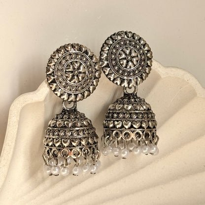 Oxidised Surajmukhi Jhumki